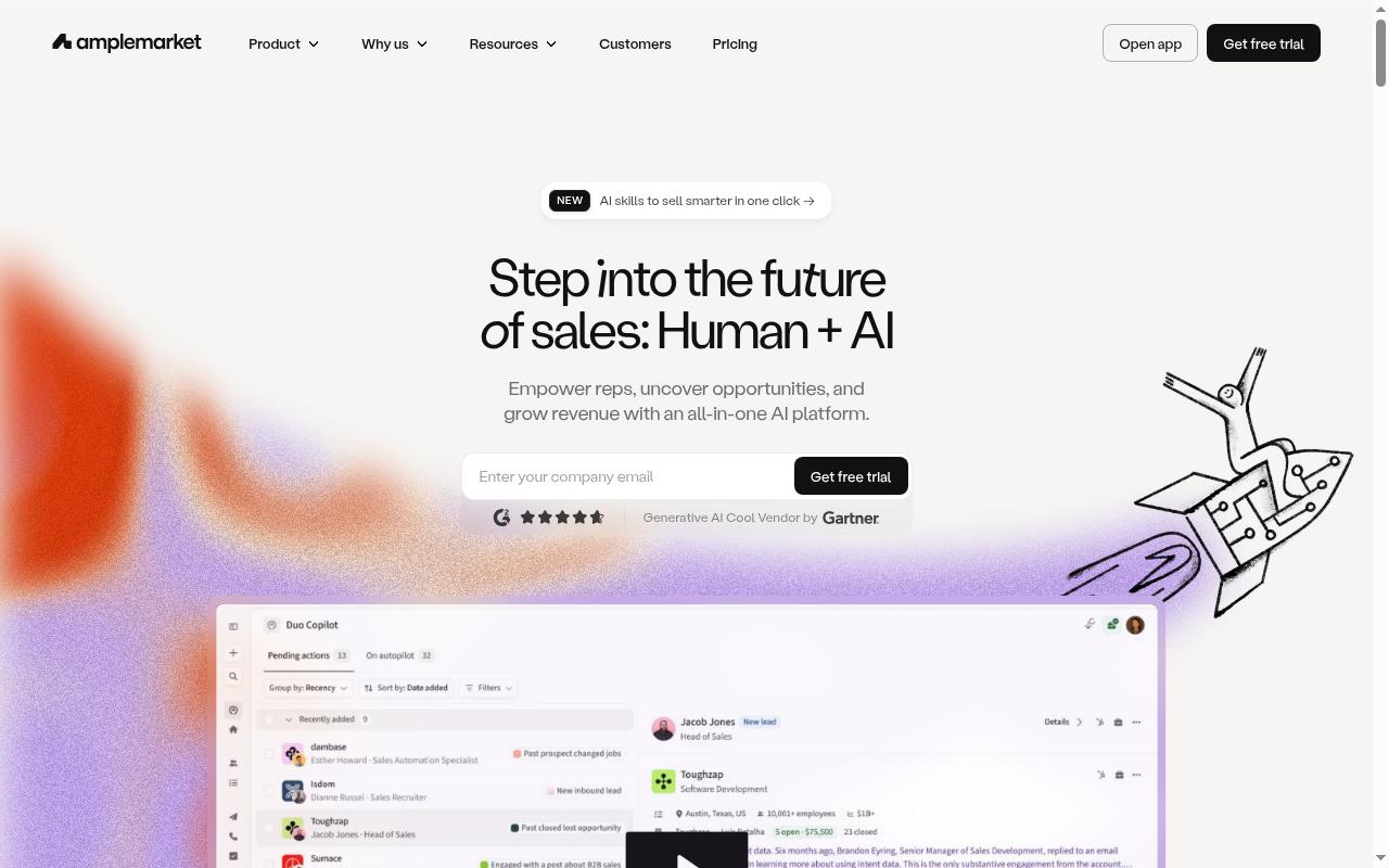 amplemarket.com screenshot