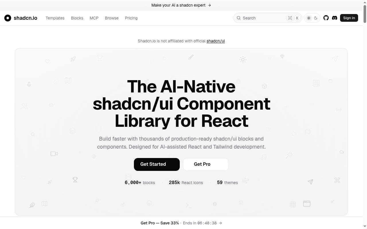 shadcn.io screenshot