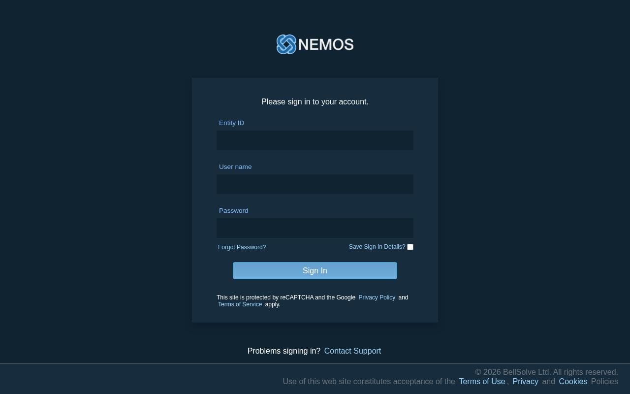 nemos.bellsolve.com screenshot