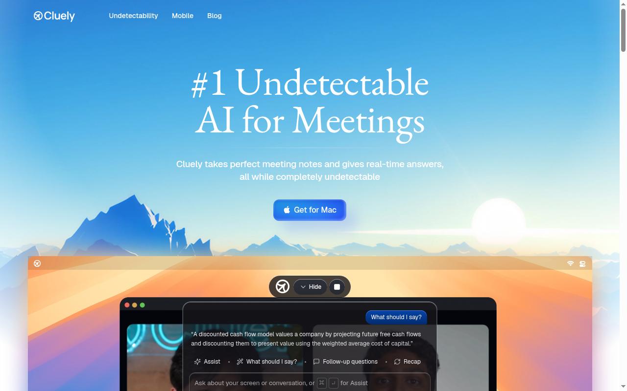 cluely.com screenshot