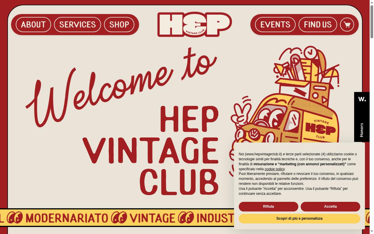 hepvintageclub.it screenshot