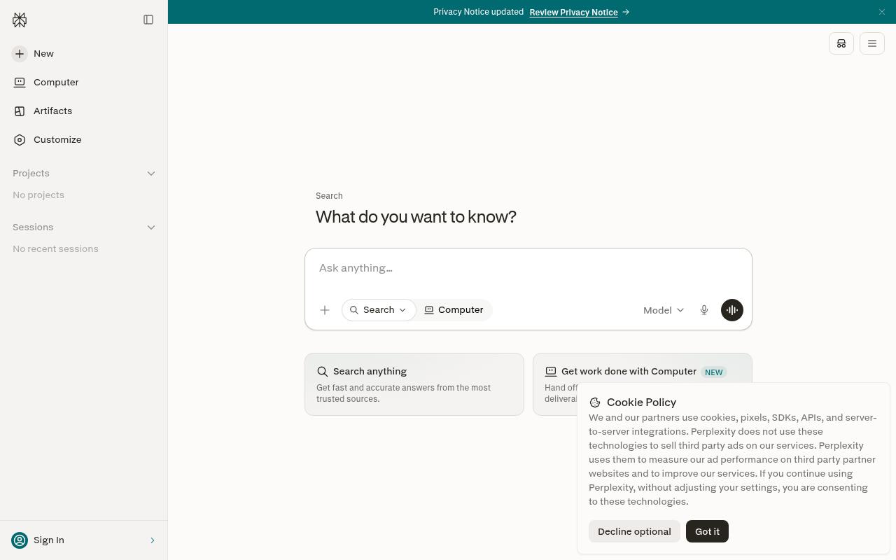 perplexity.ai screenshot