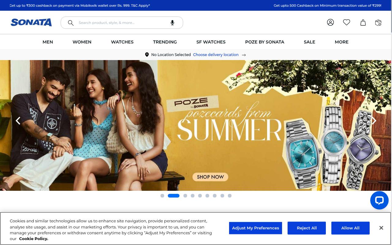 sonatawatches.in screenshot