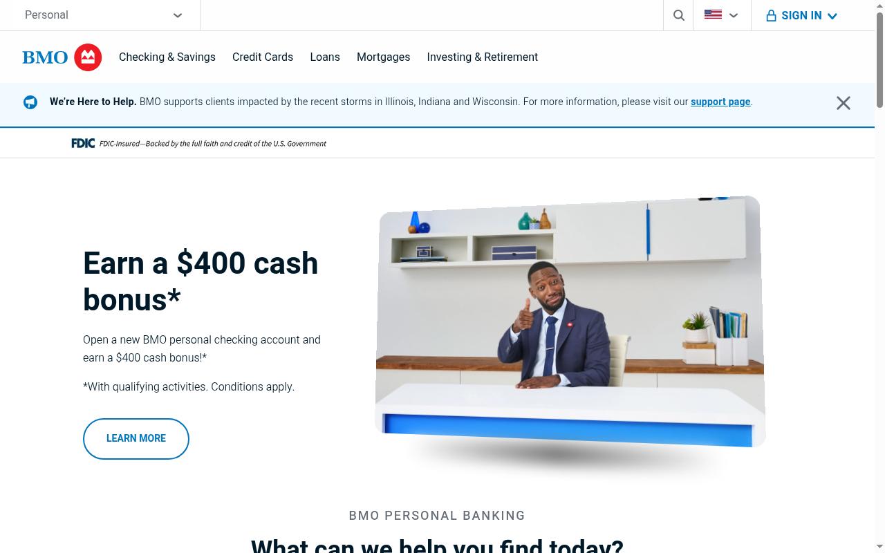 Screenshot of bmo.com