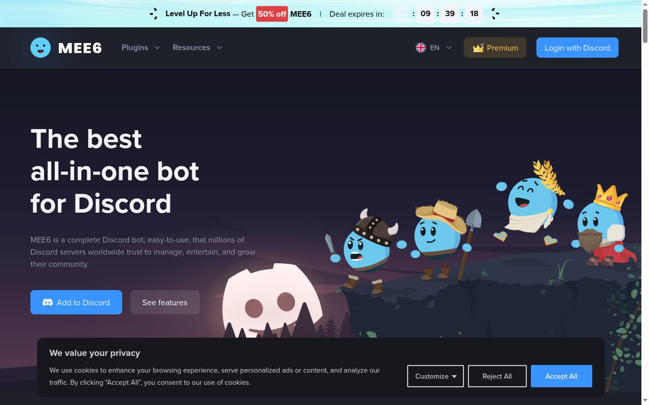 Screenshot of mee6.xyz