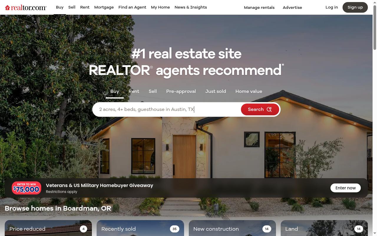 Screenshot of realtor.com