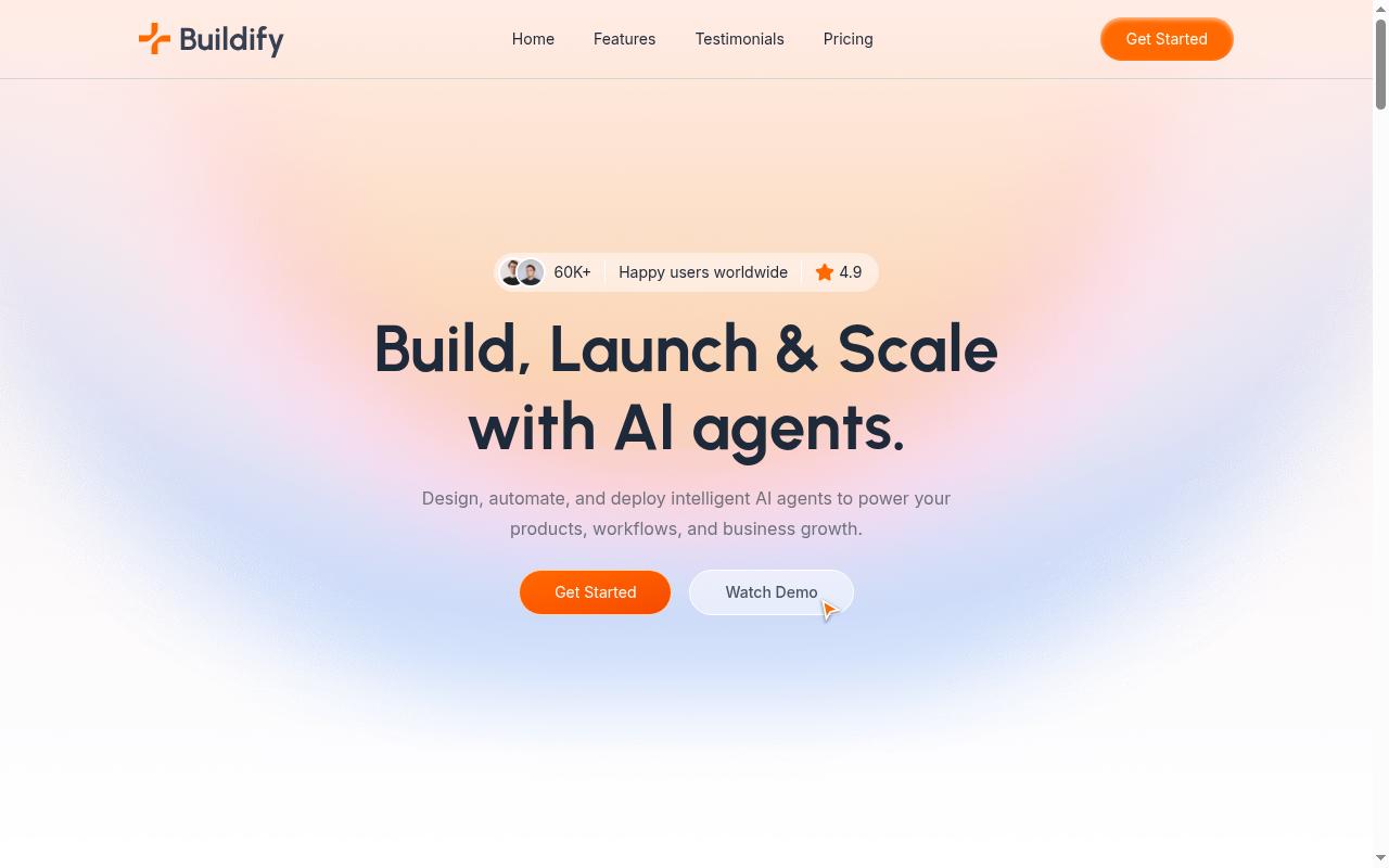 Screenshot of buildify.prebuiltui.com