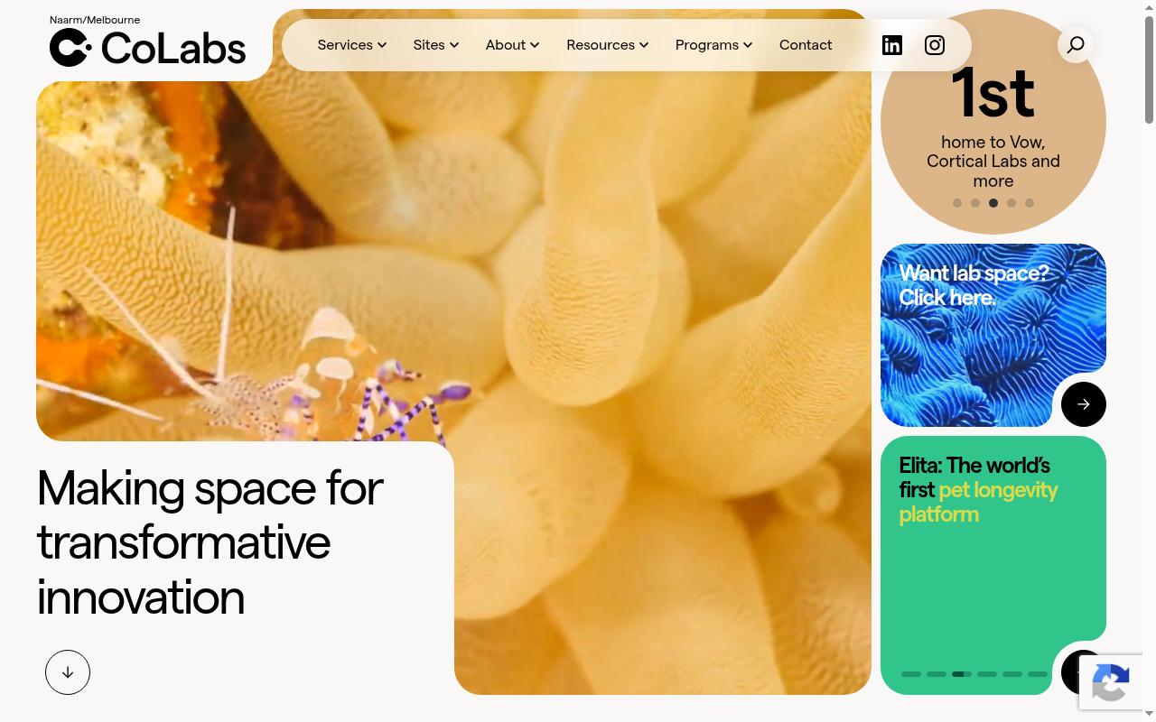 Screenshot of colabs.com.au