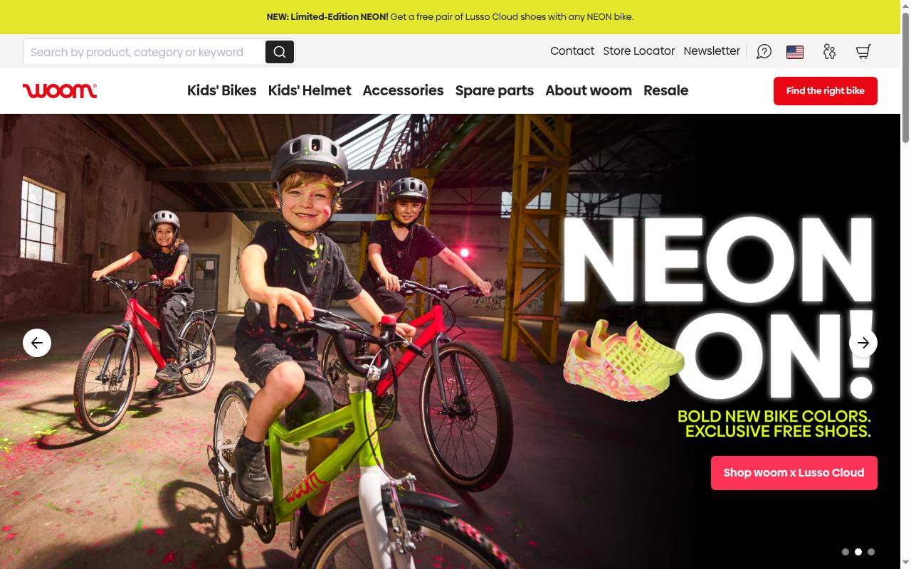 Screenshot of woom.com