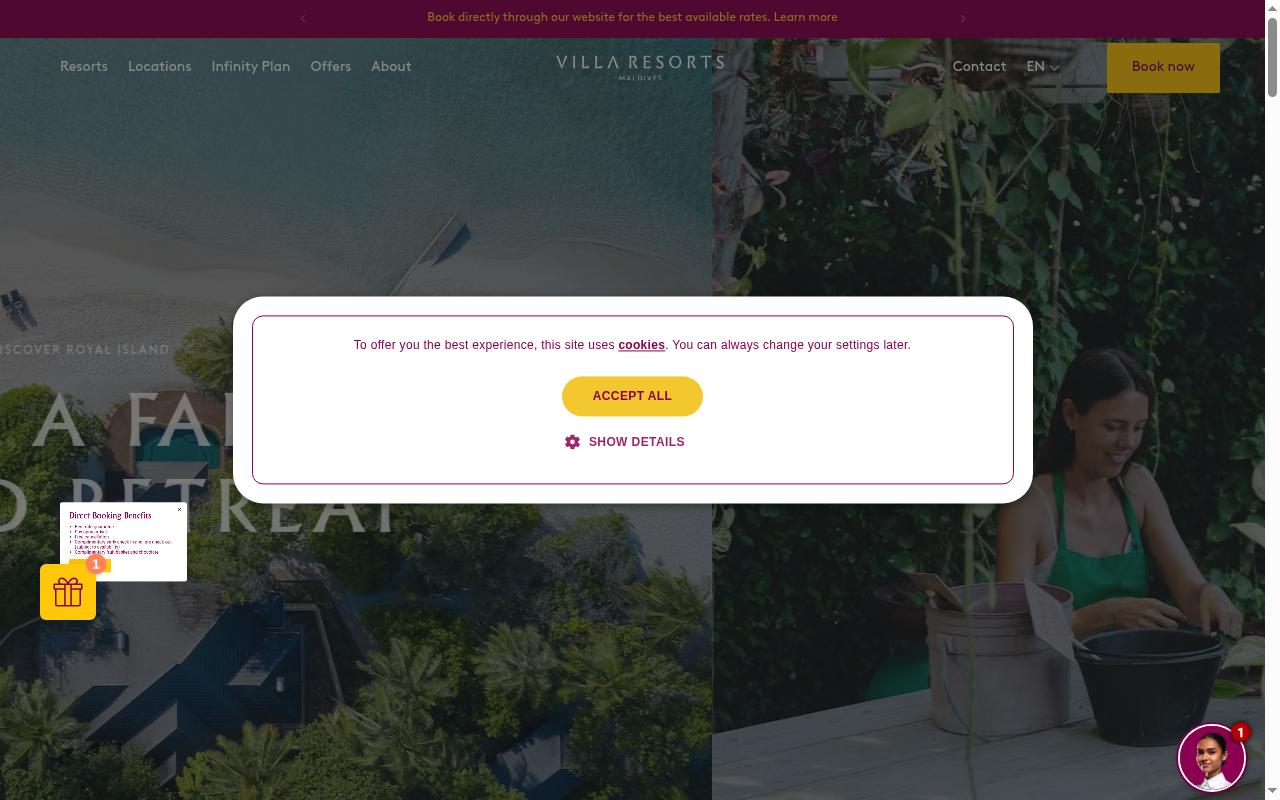 Screenshot of villaresorts.com