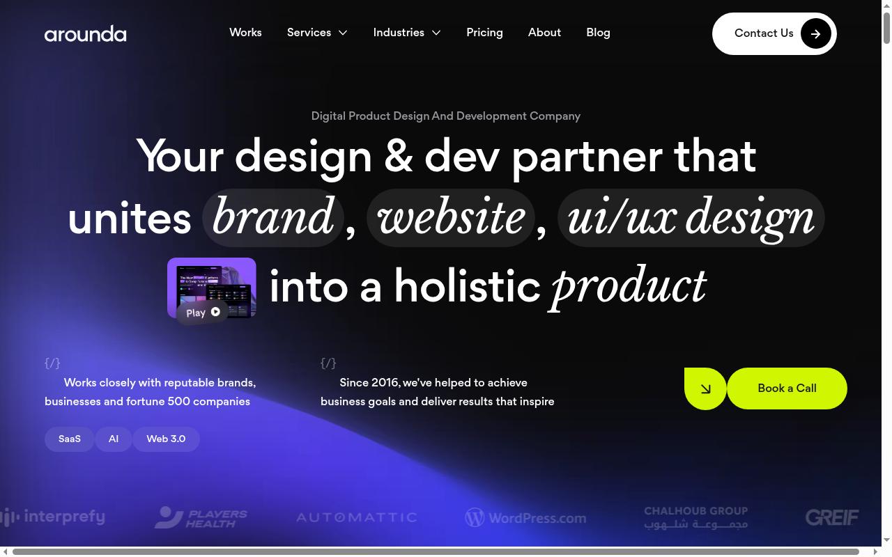 Screenshot of arounda.agency