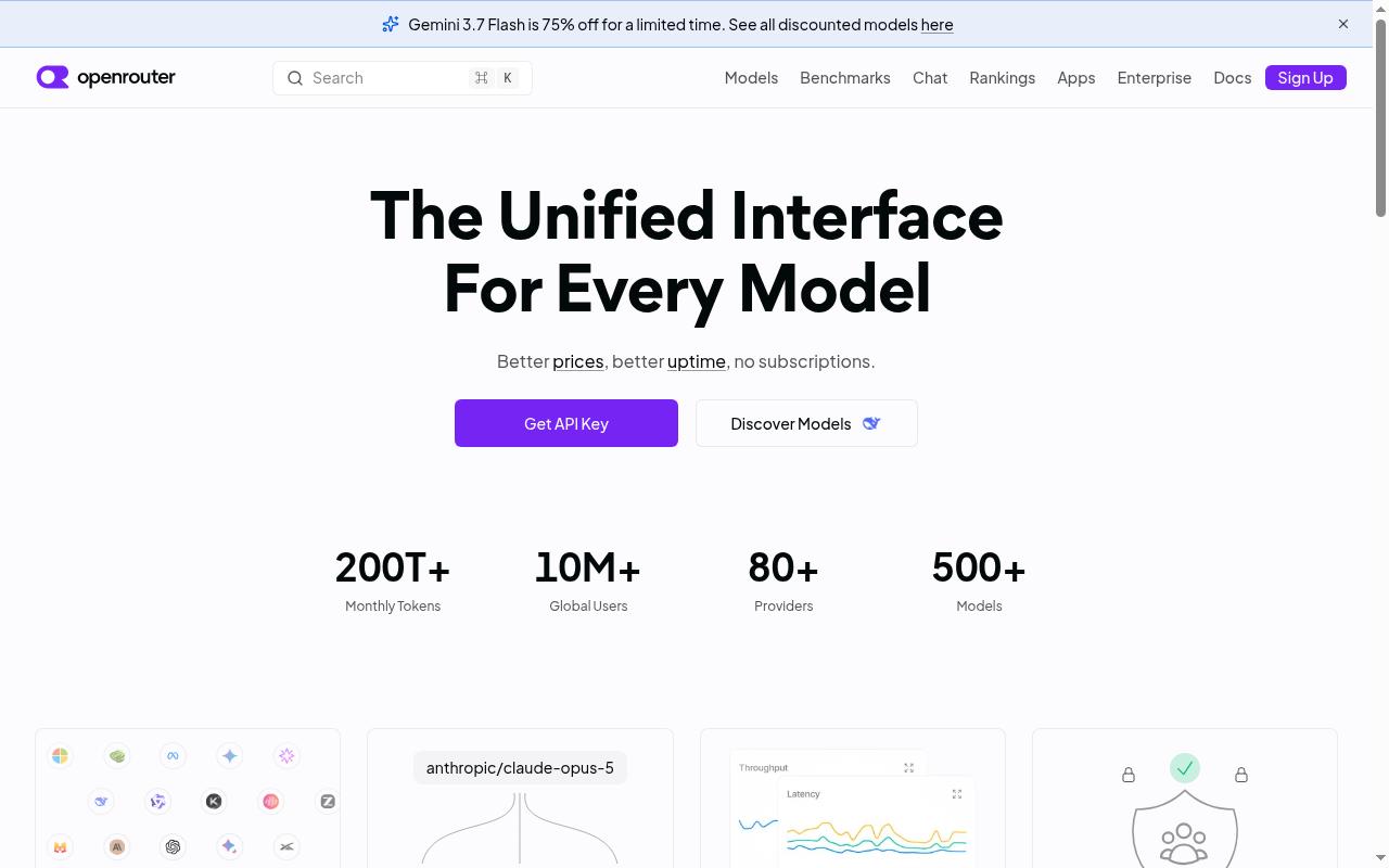 Screenshot of openrouter.ai