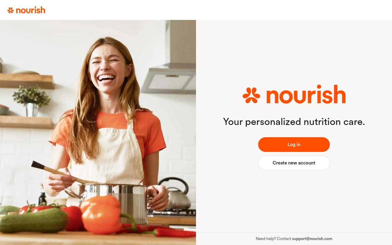 Screenshot of app.nourish.com