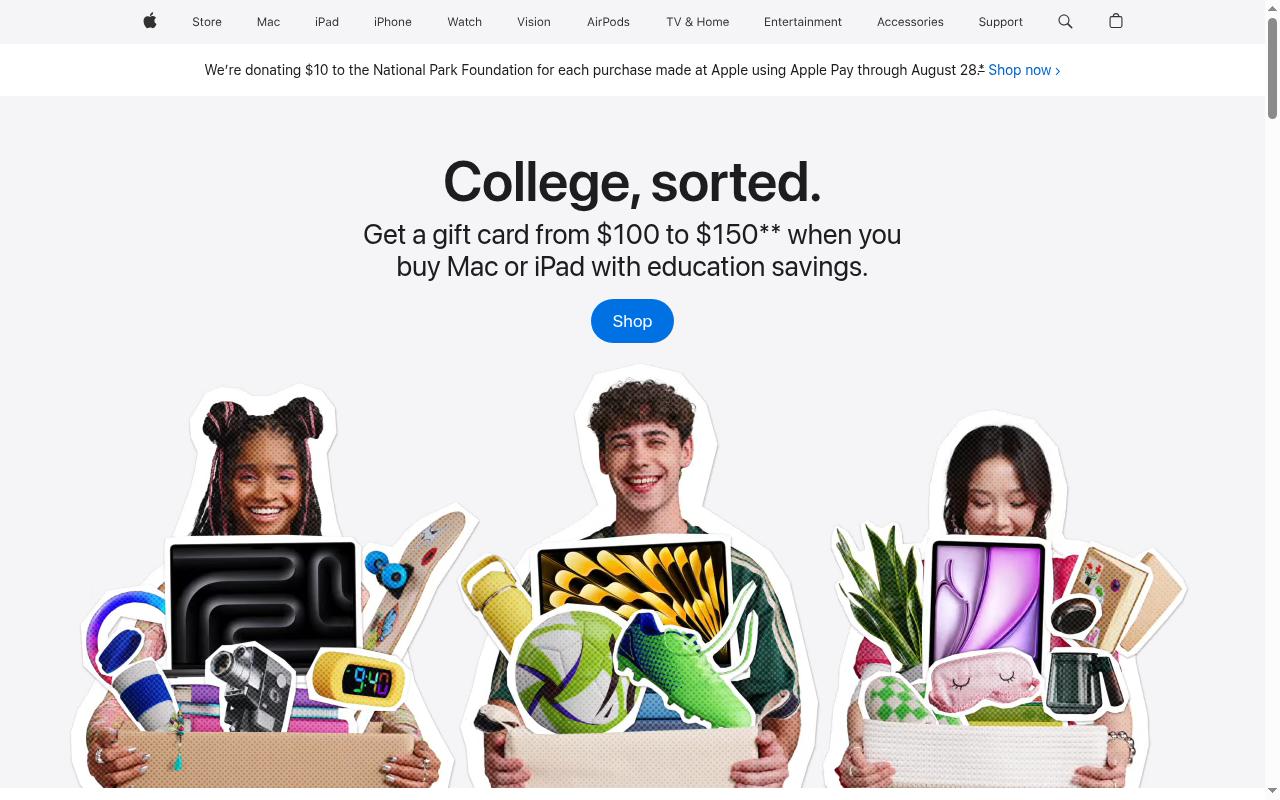 Screenshot of apple.com