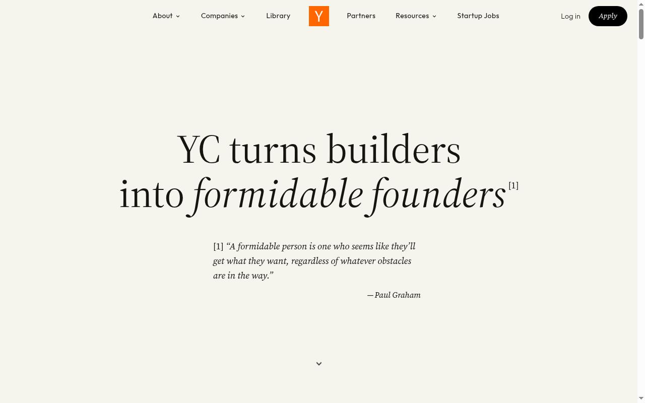 Screenshot of ycombinator.com