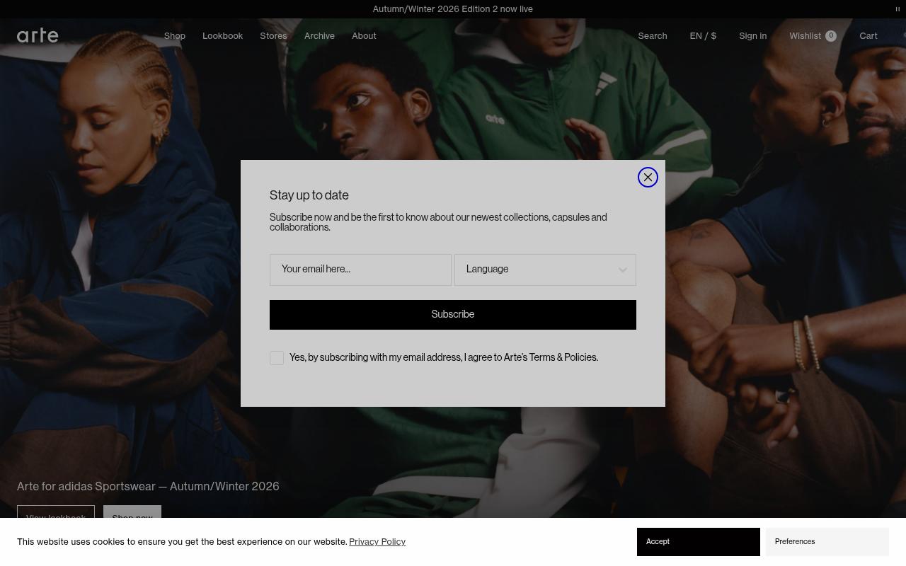 Screenshot of arte-antwerp.com