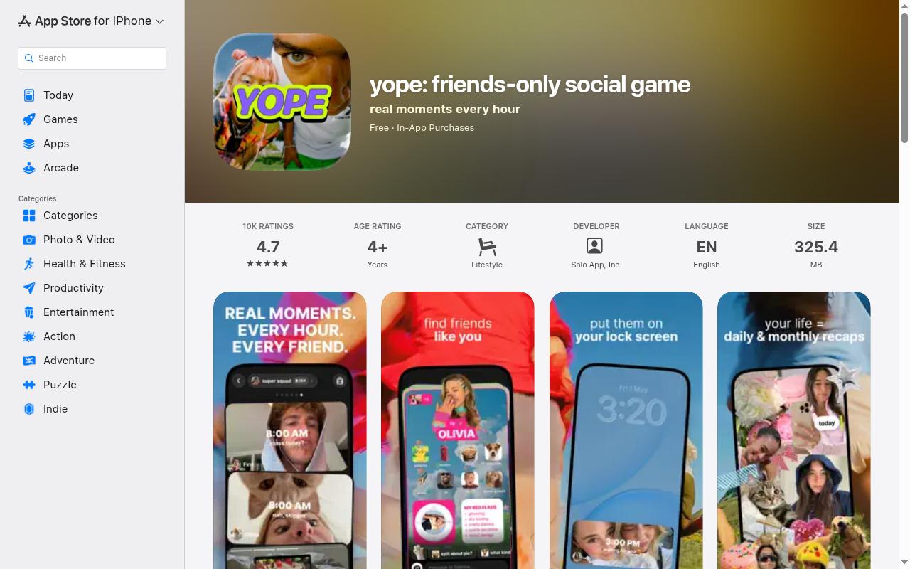 Screenshot of apps.apple.com