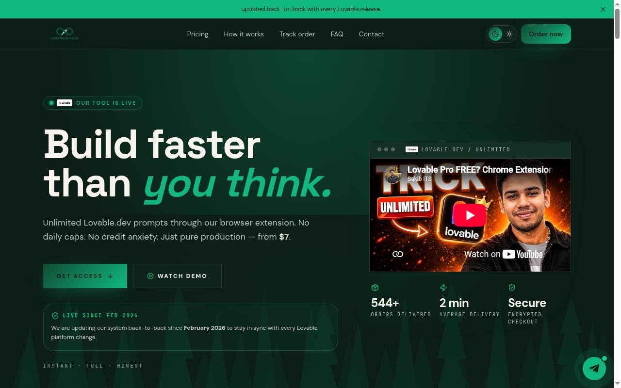 Screenshot of unlimitedlovable.xyz