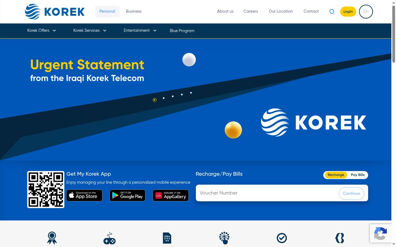 Screenshot of korektel.com