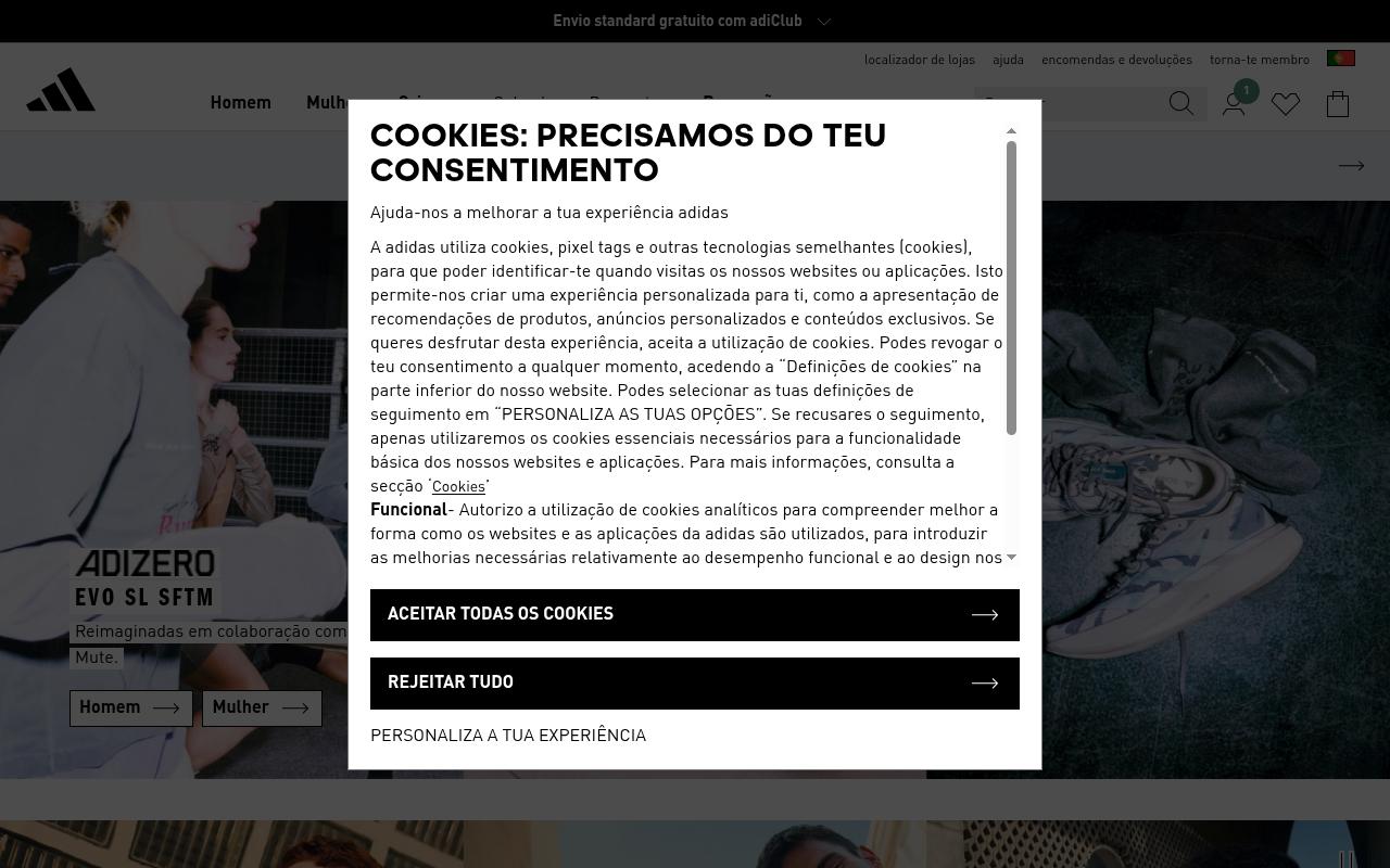 Screenshot of adidas.pt