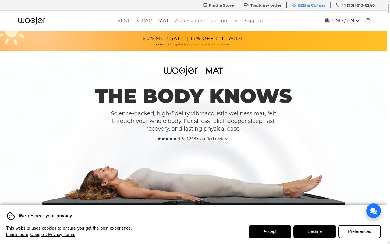 Screenshot of woojer.com