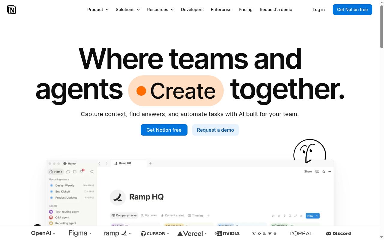 Screenshot of notion.so