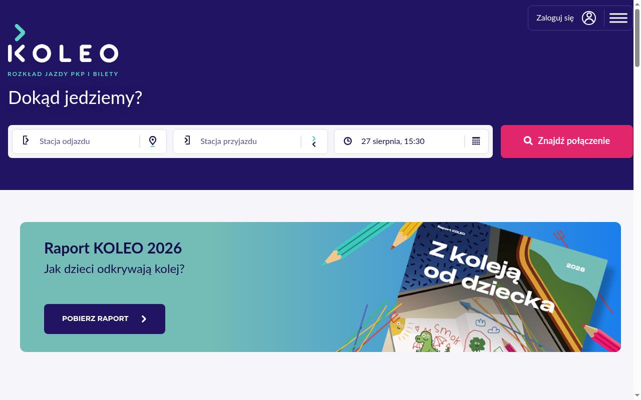 Screenshot of koleo.pl
