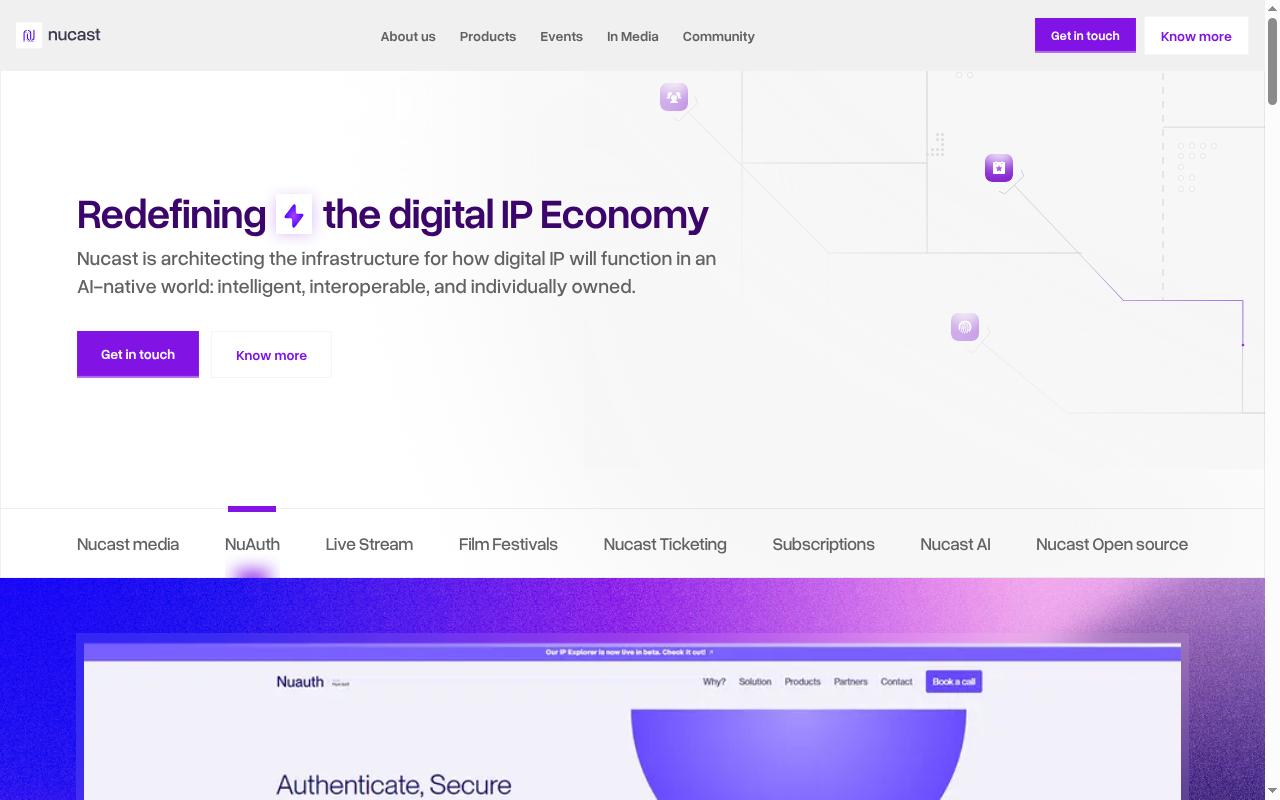 Screenshot of nucast.io