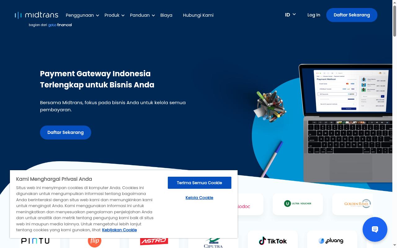 Screenshot of midtrans.com