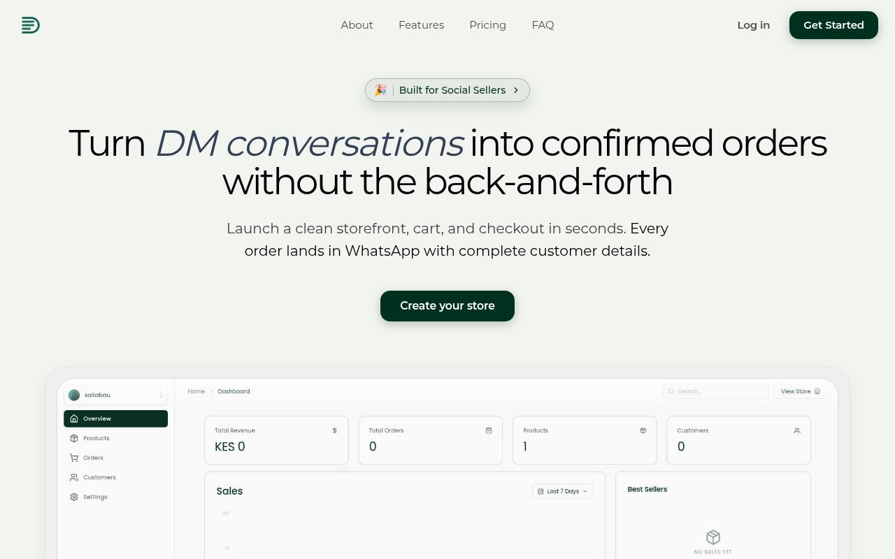 Screenshot of orderform.store