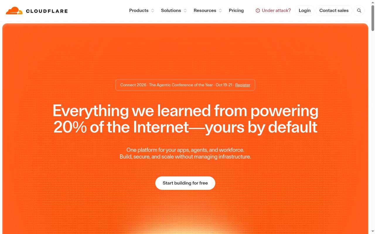 Screenshot of cloudflare.com