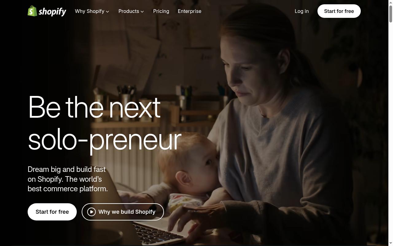 Screenshot of shopify.com