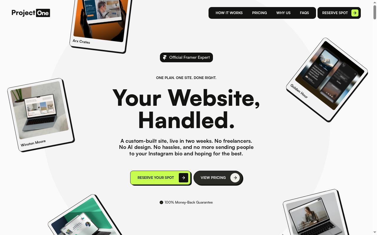 Screenshot of projectone.website