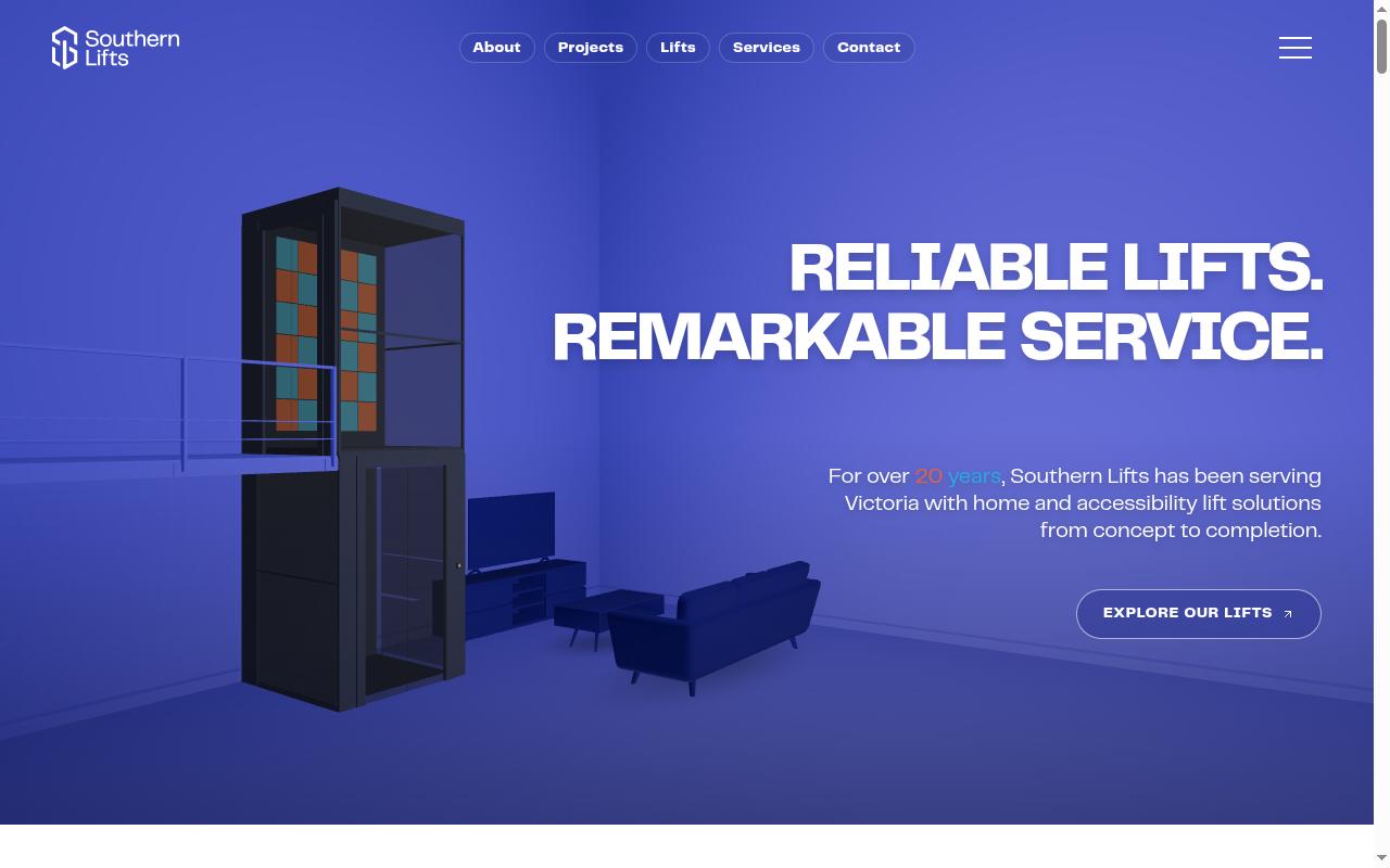 Screenshot of southernlifts.com.au