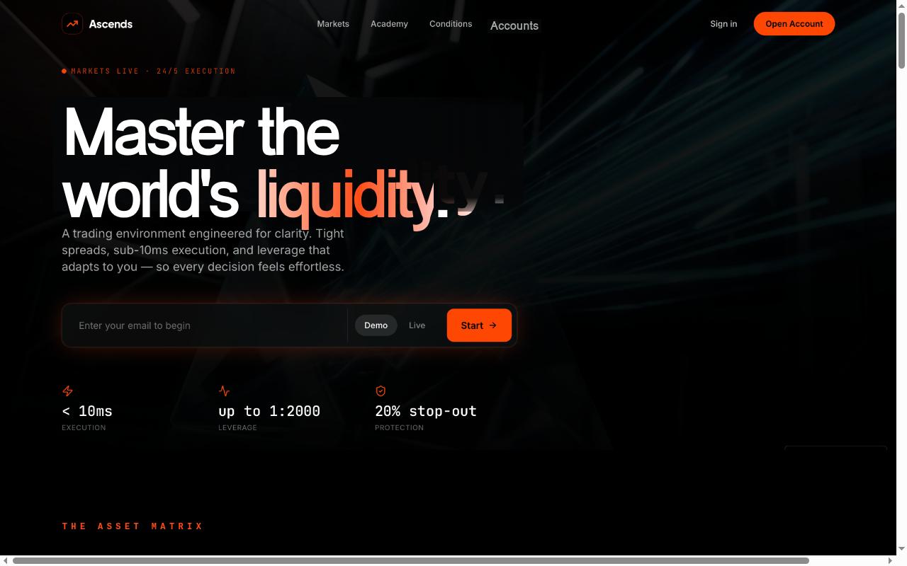 Screenshot of ascendsfx.com