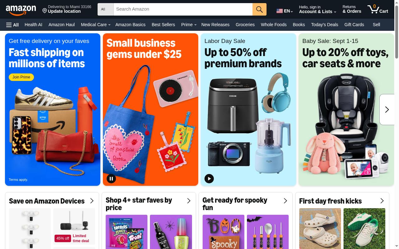 Screenshot of amazon.com