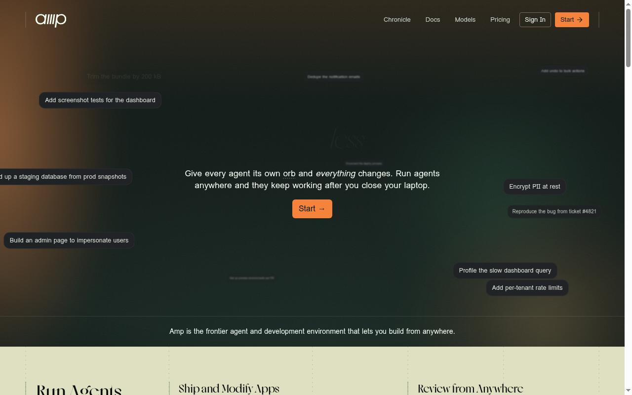 Screenshot of ampcode.com