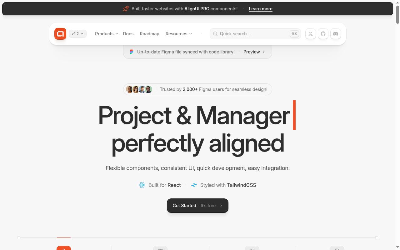 Screenshot of alignui.com