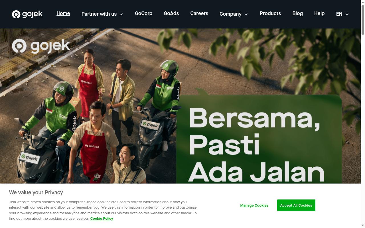 Screenshot of gojek.com