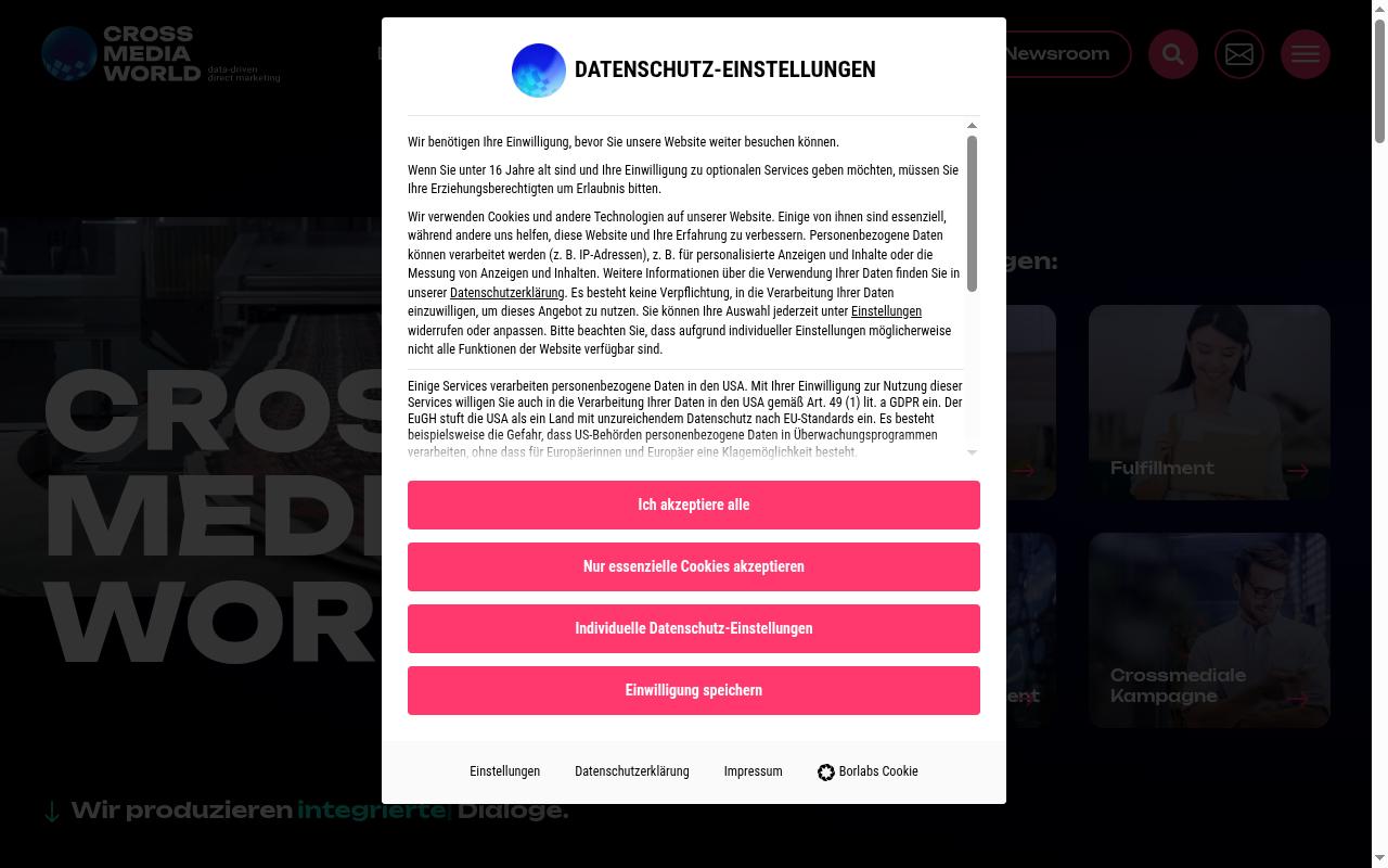 Screenshot of crossmediaworld.de