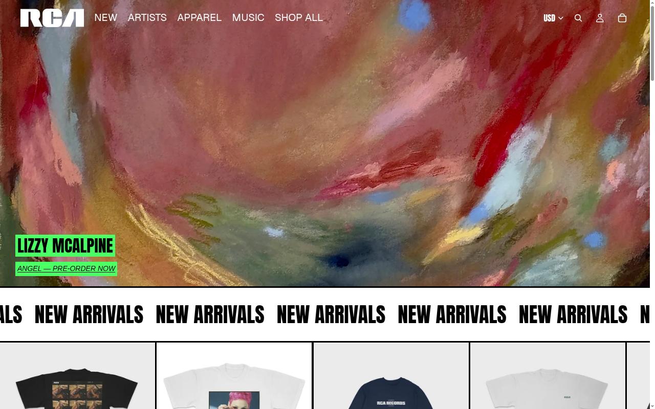 Screenshot of shop.rcarecords.com