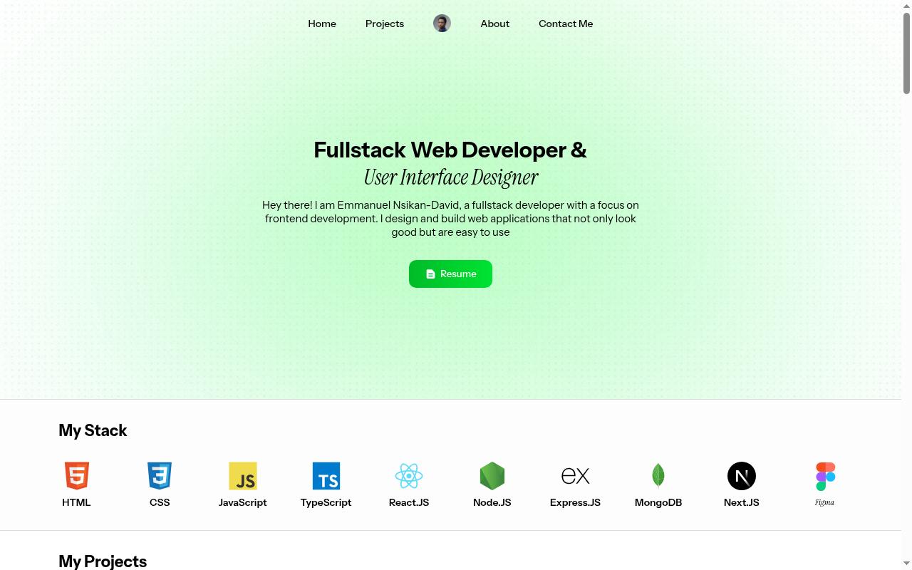 Screenshot of nsikandavid.dev