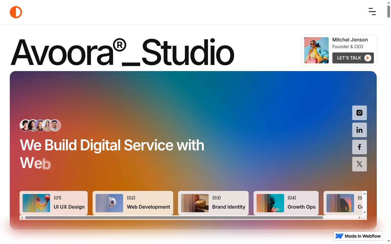 Screenshot of avoora.webflow.io