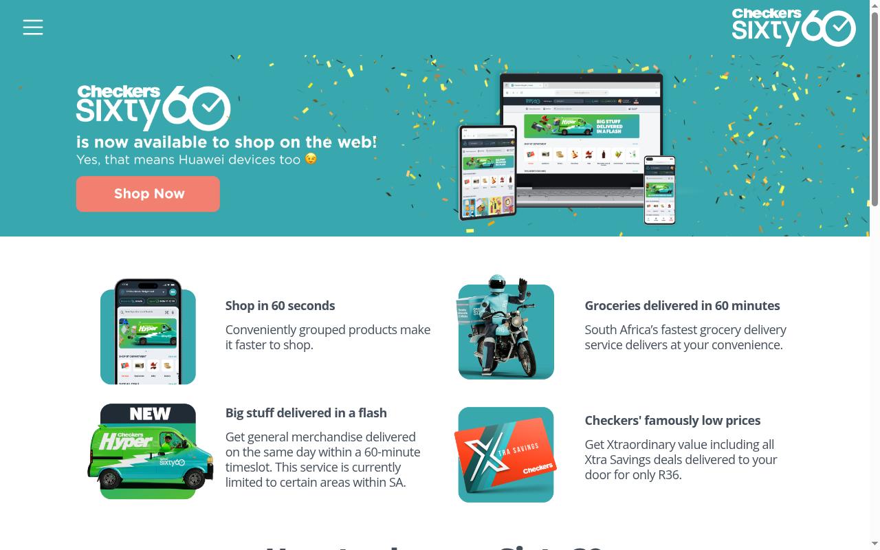 Screenshot of sixty60.co.za