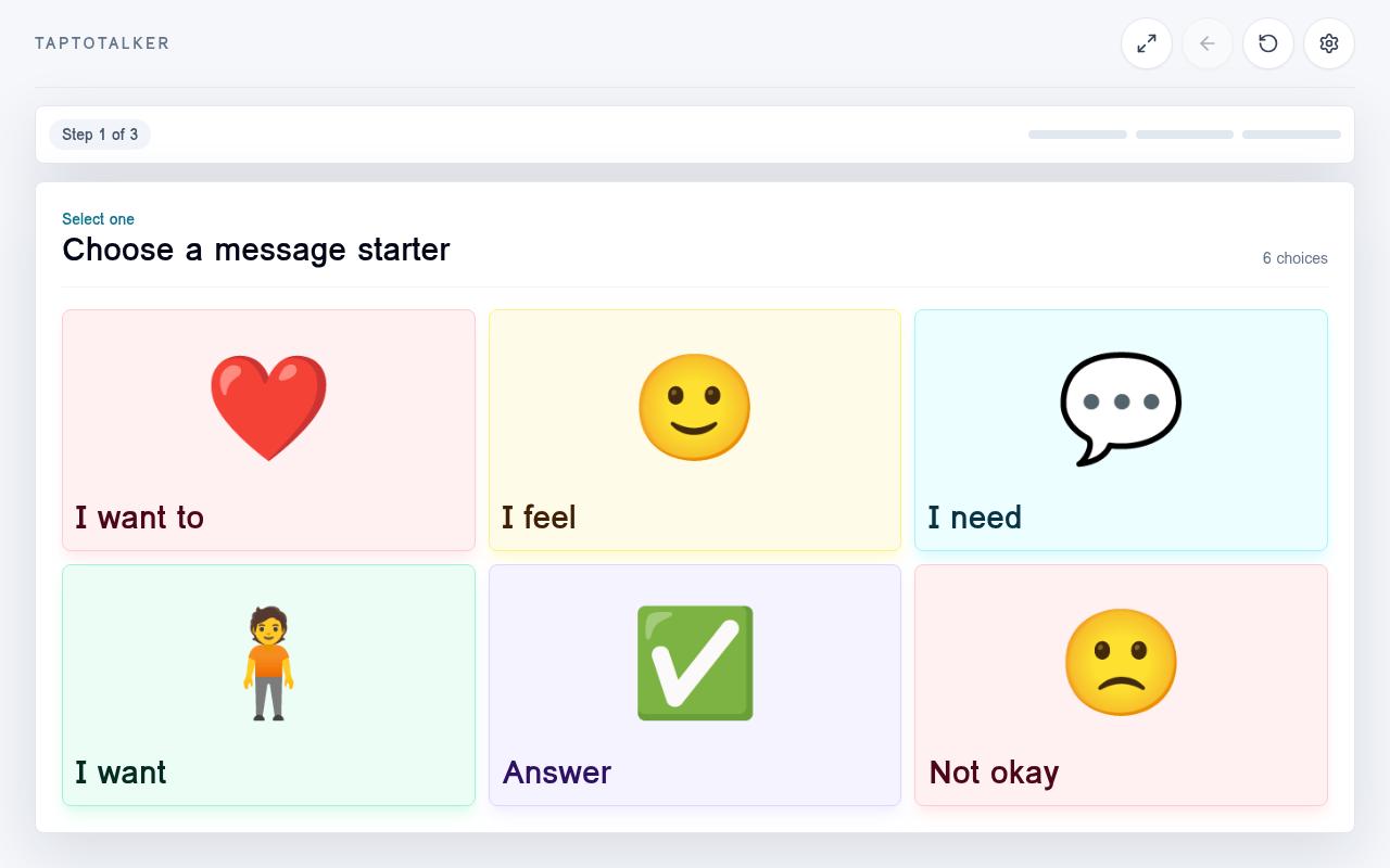Screenshot of taptotalker.netlify.app