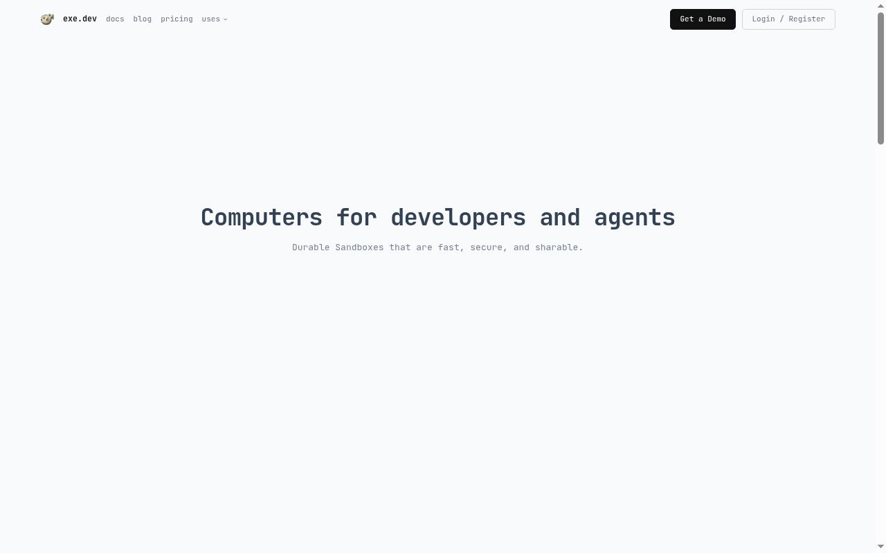 Screenshot of exe.dev