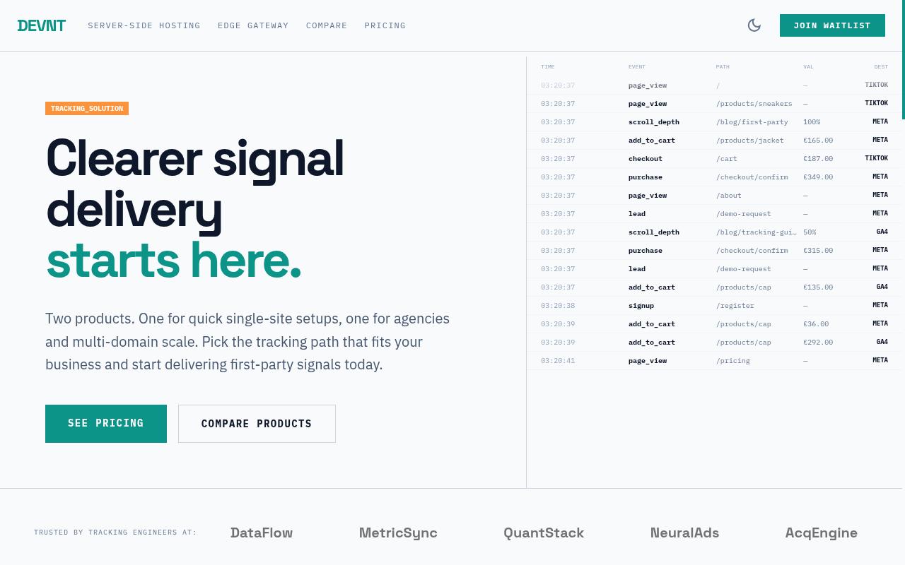 Screenshot of demo.devnt.app
