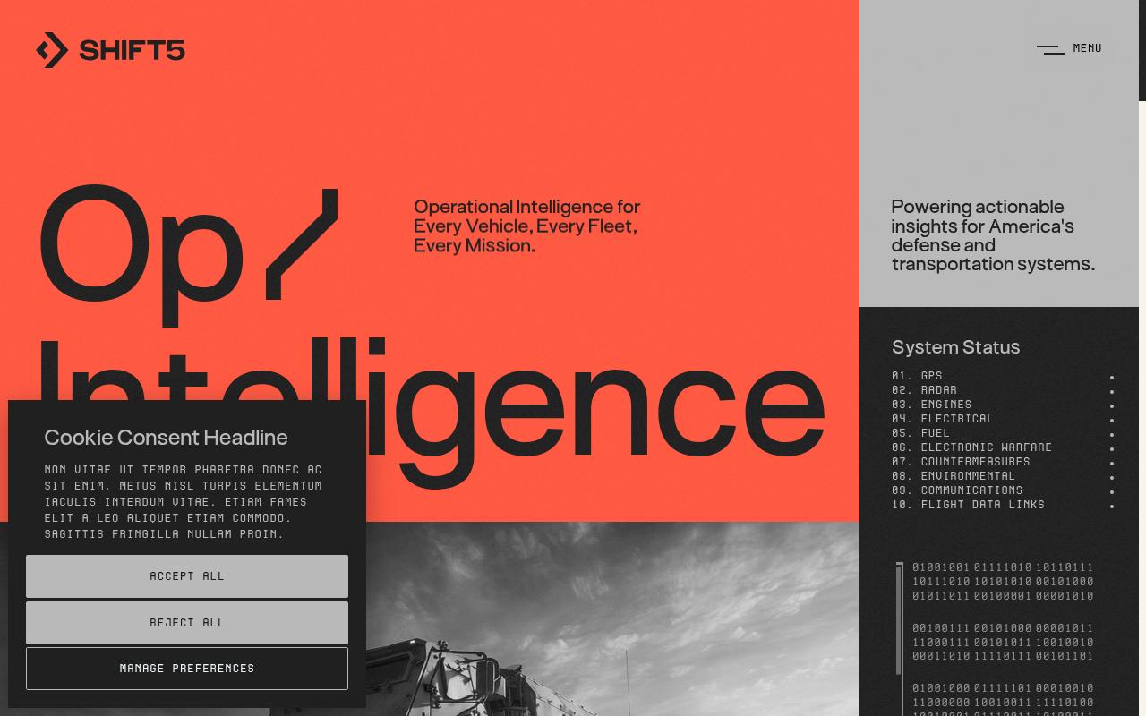 Screenshot of shift5.io