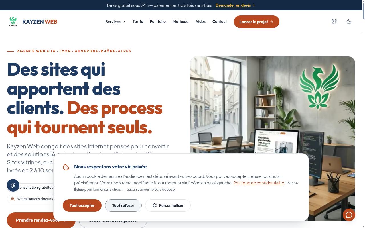 Screenshot of kayzen-lyon.com