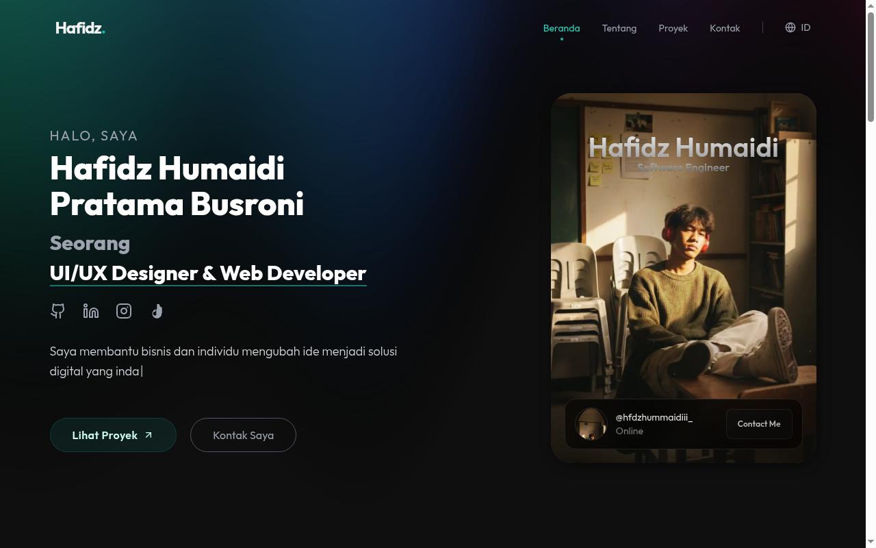 Screenshot of hafidzhumaidi.vercel.app